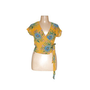 Madewell Yellow Silk Blouse xxs